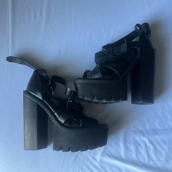 Jeffrey Campbell Leather Strappy Platform - Picture 1 of 7
